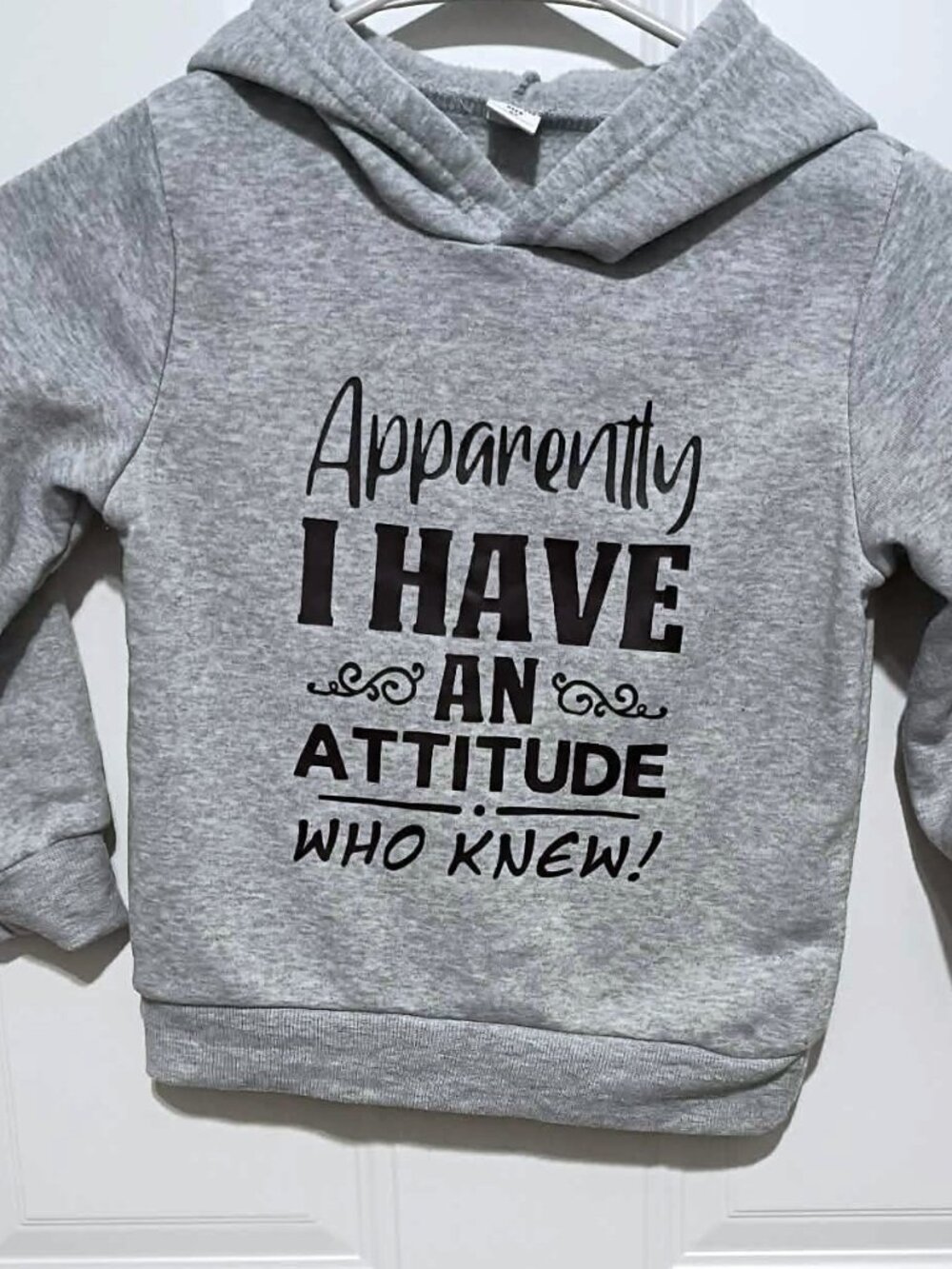 Kids Attitude Hoodie, Heather Gray, size 6 - Picture 1 of 3